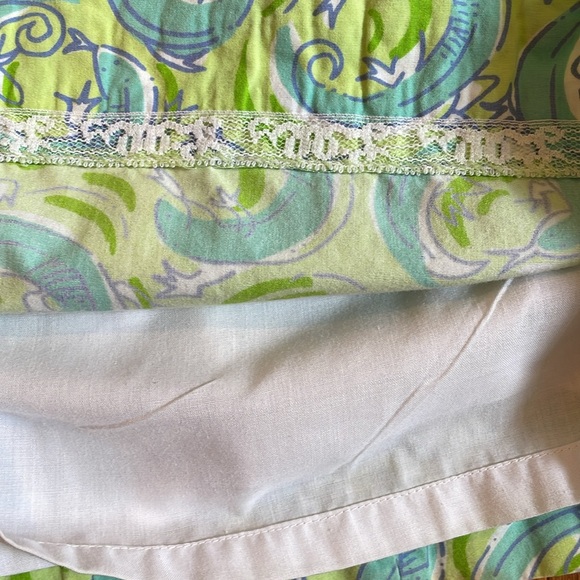 Lilly Pulitzer Green and Blue Swirl Dress Little Girl Size 7 - Picture 4 of 4